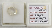 5.87/CT Natural Yellow Sapphire With Govt Lab Certificate-12313D49910